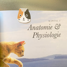 Buchzeichen mit Katzenkopf-Motiv